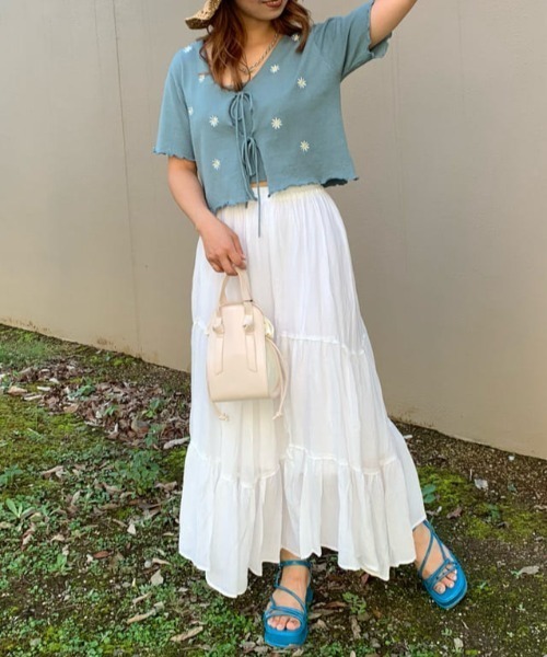 dispark（ディスパーク）の「DISPARK/【2点セット】キャミSETフラワーカーディガン（カーディガン/ボレロ・レディース・サックスブルー/アイボリー・FREE）」の13枚目の写真