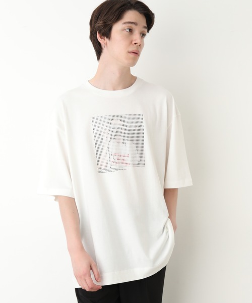 JUNRED(ジュンレッド)の「スクエアドットガールズTee(Tシャツ/カットソー・メンズ・ホワイト/ブラック/サックスブルー・S/M/L)」の1枚目の写真