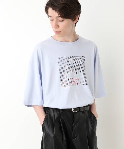 JUNRED(ジュンレッド)の「スクエアドットガールズTee(Tシャツ/カットソー・メンズ・ホワイト/ブラック/サックスブルー・S/M/L)」の3枚目の写真