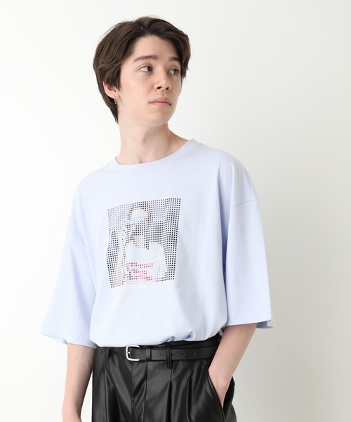 JUNRED(ジュンレッド)の「スクエアドットガールズTee(Tシャツ/カットソー・メンズ・ホワイト/ブラック/サックスブルー・S/M/L)」の7枚目の写真