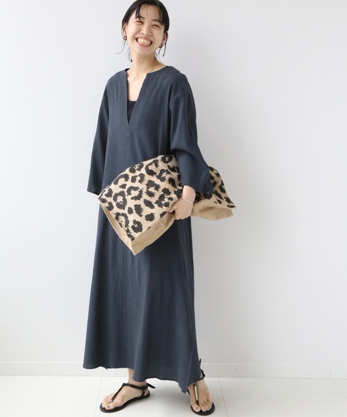 JOURNAL STANDARD relume（ジャーナルスタンダード　レリューム）の「コットンクレープカフタンワンピース◆（ワンピース・レディース・ホワイト/ベージュ/ネイビー・FREE）」の13枚目の写真