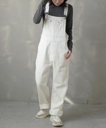 【ゆったりシルエット】ツイル配色ステッチオーバーオール