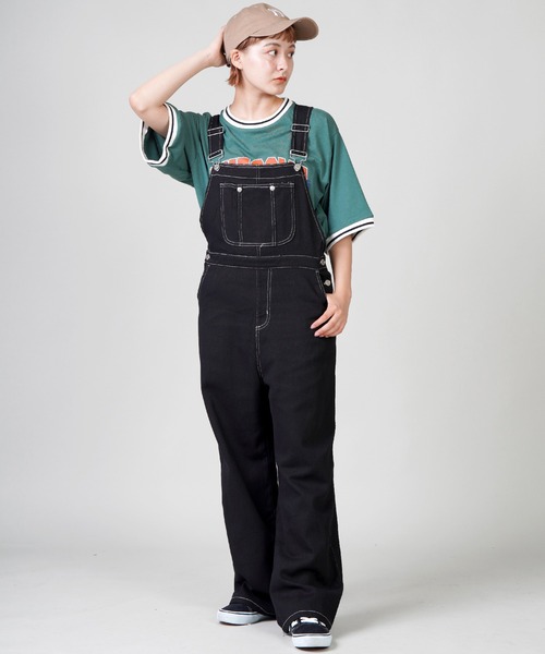 SPINNS（スピンズ）の「【ゆったりシルエット】ツイル配色ステッチオーバーオール（サロペット/オーバーオール・レディース・ホワイト/モカ/アイボリー/ブラック・ONESIZE）」の13枚目の写真