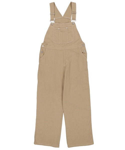 SPINNS（スピンズ）の「【ゆったりシルエット】ツイル配色ステッチオーバーオール（サロペット/オーバーオール・レディース・ホワイト/モカ/アイボリー/ブラック・ONESIZE）」の21枚目の写真