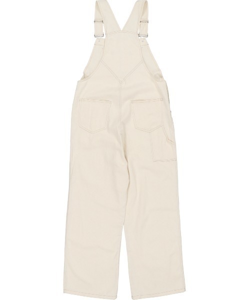 SPINNS（スピンズ）の「【ゆったりシルエット】ツイル配色ステッチオーバーオール（サロペット/オーバーオール・レディース・ホワイト/モカ/アイボリー/ブラック・ONESIZE）」の18枚目の写真
