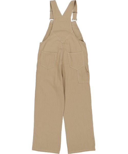 SPINNS（スピンズ）の「【ゆったりシルエット】ツイル配色ステッチオーバーオール（サロペット/オーバーオール・レディース・ホワイト/モカ/アイボリー/ブラック・ONESIZE）」の22枚目の写真