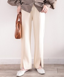 classicalelf | 今っぽ美脚フレア。スリットが目を惹く、ポンチカットソーパンツ(その他パンツ)