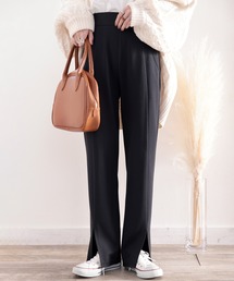 classicalelf | 今っぽ美脚フレア。スリットが目を惹く、ポンチカットソーパンツ(その他パンツ)