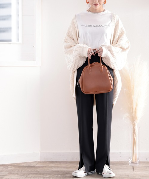 classicalelf（クラシカルエルフ）の「今っぽ美脚フレア。スリットが目を惹く、ポンチカットソーパンツ（その他パンツ・レディース・ブラック/モカ/ホワイト系その他・SMALL/MEDIUM/LARGE/X-LARGE）」の13枚目の写真