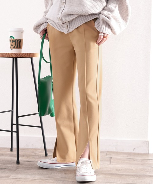 classicalelf（クラシカルエルフ）の「今っぽ美脚フレア。スリットが目を惹く、ポンチカットソーパンツ（その他パンツ・レディース・ブラック/モカ/ホワイト系その他・SMALL/MEDIUM/LARGE/X-LARGE）」の11枚目の写真