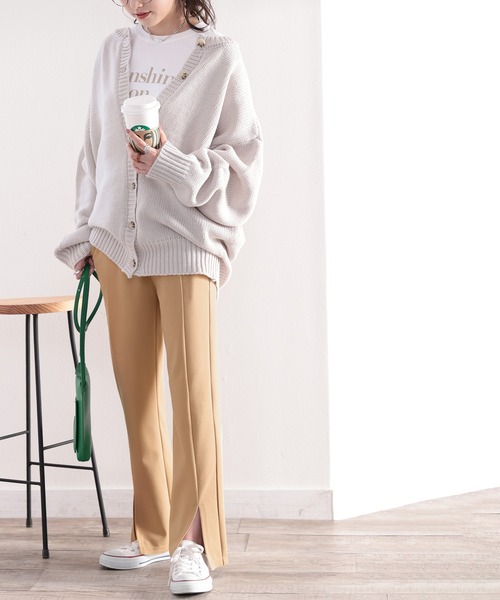 classicalelf（クラシカルエルフ）の「今っぽ美脚フレア。スリットが目を惹く、ポンチカットソーパンツ（その他パンツ・レディース・ブラック/モカ/ホワイト系その他・SMALL/MEDIUM/LARGE/X-LARGE）」の14枚目の写真