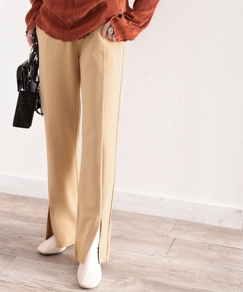 classicalelf（クラシカルエルフ）の「今っぽ美脚フレア。スリットが目を惹く、ポンチカットソーパンツ（その他パンツ・レディース・ブラック/モカ/ホワイト系その他・SMALL/MEDIUM/LARGE/X-LARGE）」の19枚目の写真