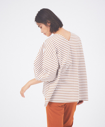 qualite | キャップスリーブボーダーカットソー(Tシャツ/カットソー)