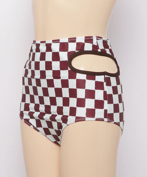 MAISON SPECIAL（メゾンスペシャル）の「チェッカーフラッグアシメカットスウィムパンツ【MAISON SPECIAL/メゾンスペシャル】（水着・レディース・ブラック/ブラウン・38/36）」の3枚目の写真