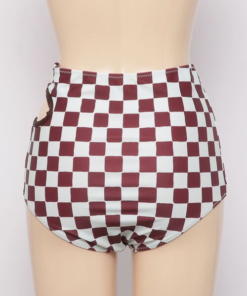 MAISON SPECIAL（メゾンスペシャル）の「チェッカーフラッグアシメカットスウィムパンツ【MAISON SPECIAL/メゾンスペシャル】（水着・レディース・ブラック/ブラウン・38/36）」の4枚目の写真