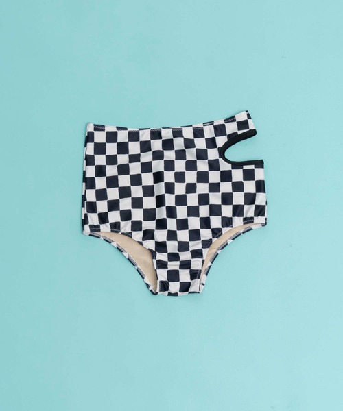 MAISON SPECIAL（メゾンスペシャル）の「チェッカーフラッグアシメカットスウィムパンツ【MAISON SPECIAL/メゾンスペシャル】（水着・レディース・ブラック/ブラウン・38/36）」の2枚目の写真