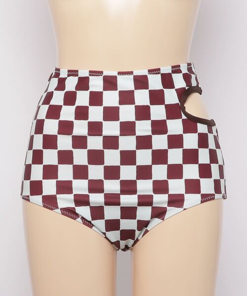 MAISON SPECIAL（メゾンスペシャル）の「チェッカーフラッグアシメカットスウィムパンツ【MAISON SPECIAL/メゾンスペシャル】（水着・レディース・ブラック/ブラウン・38/36）」の7枚目の写真