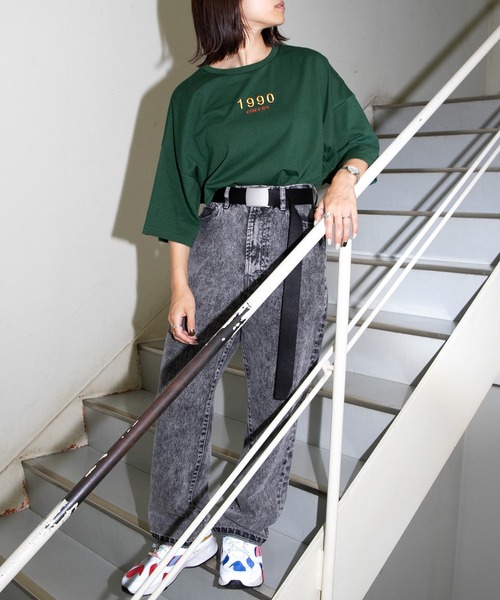PairPair(ペアペア)の「1990ロゴTシャツ(ユニセックス)(Tシャツ/カットソー・レディース・オフホワイト/グリーン/スミクロ・FREE)」の17枚目の写真