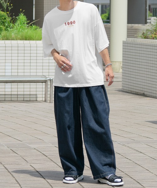 PairPair(ペアペア)の「1990ロゴTシャツ(ユニセックス)(Tシャツ/カットソー・レディース・オフホワイト/グリーン/スミクロ・FREE)」の22枚目の写真