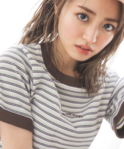 KOL ME BABY(コルミーベイビー)の「◆Multi-border TOPS(Tシャツ/カットソー・レディース・ブラウン系/ボルドー/サックスブルー・00)」の14枚目の写真