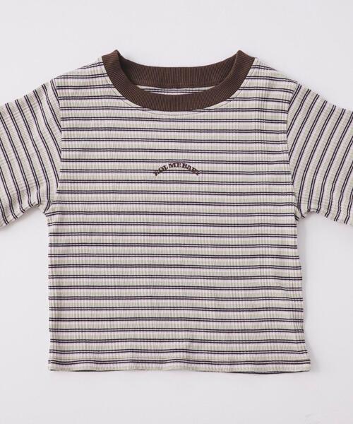 KOL ME BABY(コルミーベイビー)の「◆Multi-border TOPS(Tシャツ/カットソー・レディース・ブラウン系/ボルドー/サックスブルー・00)」の9枚目の写真