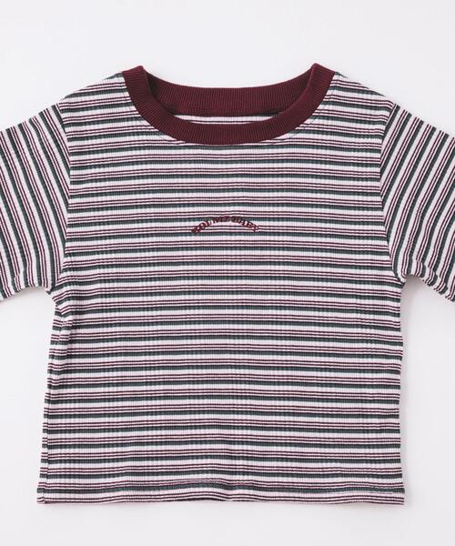 KOL ME BABY(コルミーベイビー)の「◆Multi-border TOPS(Tシャツ/カットソー・レディース・ブラウン系/ボルドー/サックスブルー・00)」の10枚目の写真