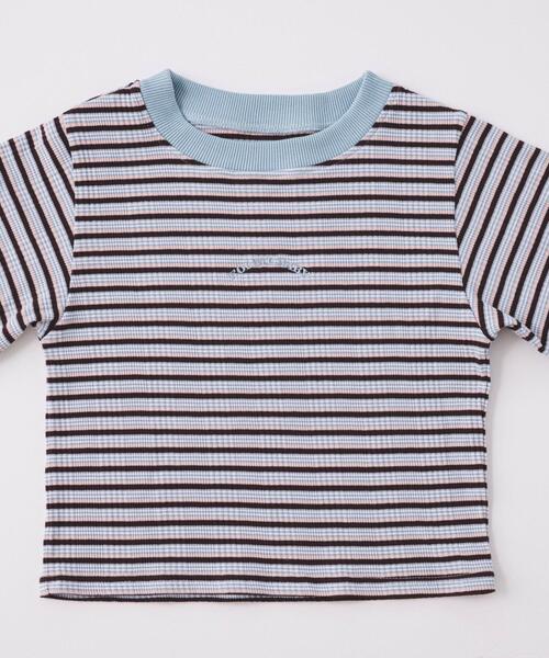 KOL ME BABY(コルミーベイビー)の「◆Multi-border TOPS(Tシャツ/カットソー・レディース・ブラウン系/ボルドー/サックスブルー・00)」の8枚目の写真
