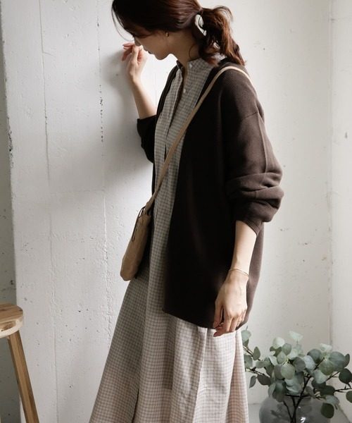 URBAN RESEARCH DOORS(アーバンリサーチドアーズ)の「コクーンスリーブニットカーディガン(カーディガン/ボレロ・レディース・ベージュ/グリーン系その他・ONE)」の3枚目の写真