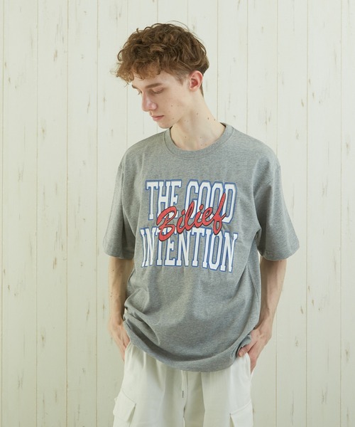 TONE SELECT WEAR(トーンセレクトウェア)の「【TONE BY AS】カレッジプリントTEE(BL)(Tシャツ/カットソー・メンズ・ホワイト/スミクロ/杢グレー・MEDIUM/LARGE)」の2枚目の写真