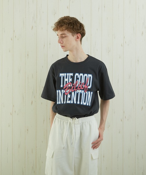 TONE SELECT WEAR(トーンセレクトウェア)の「【TONE BY AS】カレッジプリントTEE(BL)(Tシャツ/カットソー・メンズ・ホワイト/スミクロ/杢グレー・MEDIUM/LARGE)」の5枚目の写真