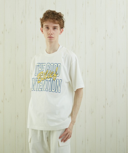 TONE SELECT WEAR(トーンセレクトウェア)の「【TONE BY AS】カレッジプリントTEE(BL)(Tシャツ/カットソー・メンズ・ホワイト/スミクロ/杢グレー・MEDIUM/LARGE)」の4枚目の写真