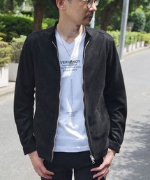 NICOLE CLUB FOR MEN | スウェード　シングルシャツブルゾン(シャツ/ブラウス)