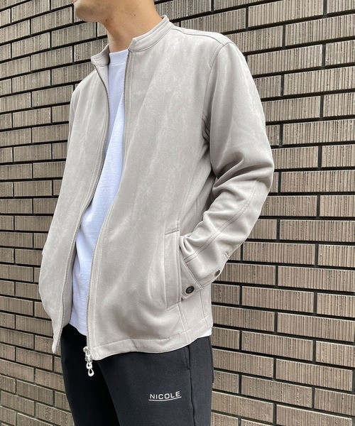 NICOLE CLUB FOR MEN(ニコルクラブフォーメン)の「スウェード シングルシャツブルゾン(シャツ/ブラウス・メンズ・ブラック系/グレー系/シルバー系/その他・MEDIUM/LARGE/X-LARGE)」の4枚目の写真