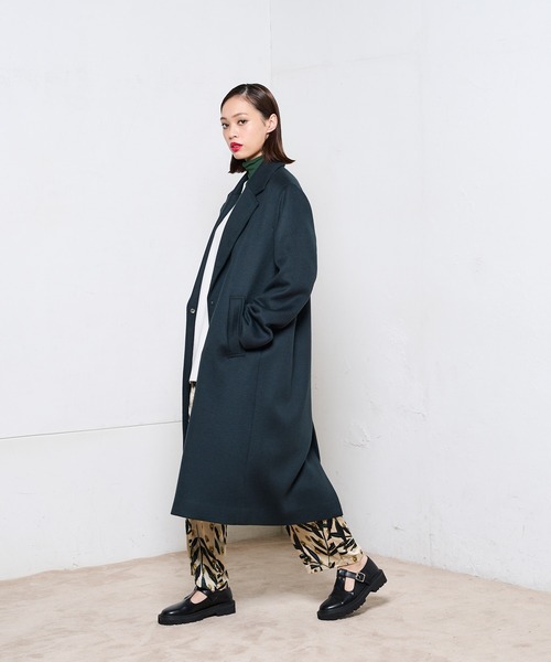 Lui's（ルイス）の「メルトンオーバーダブルチェスターコート（チェスターコート・レディース・ブラック/グレー/グリーン・FREE）」の3枚目の写真