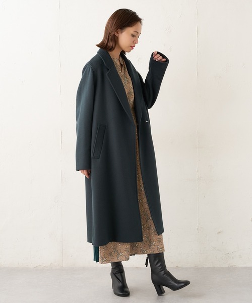 Lui's（ルイス）の「メルトンオーバーダブルチェスターコート（チェスターコート・レディース・ブラック/グレー/グリーン・FREE）」の7枚目の写真