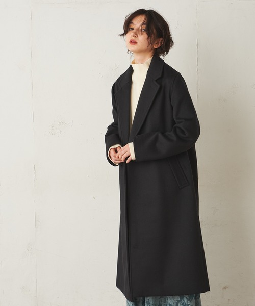 Lui's（ルイス）の「メルトンオーバーダブルチェスターコート（チェスターコート・レディース・ブラック/グレー/グリーン・FREE）」の5枚目の写真