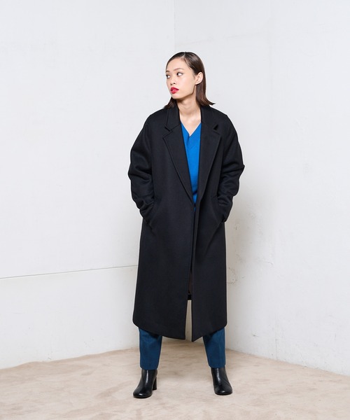 Lui's（ルイス）の「メルトンオーバーダブルチェスターコート（チェスターコート・レディース・ブラック/グレー/グリーン・FREE）」の10枚目の写真