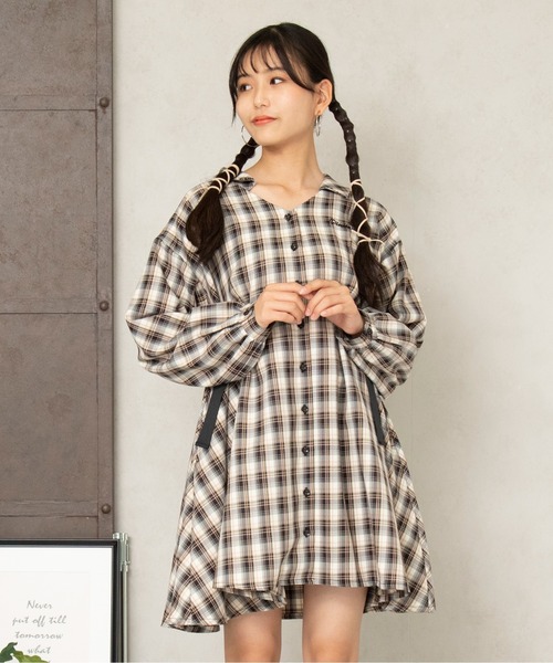 PINKHUNT サイドベルトチェックワンピース 5846K（ワンピース