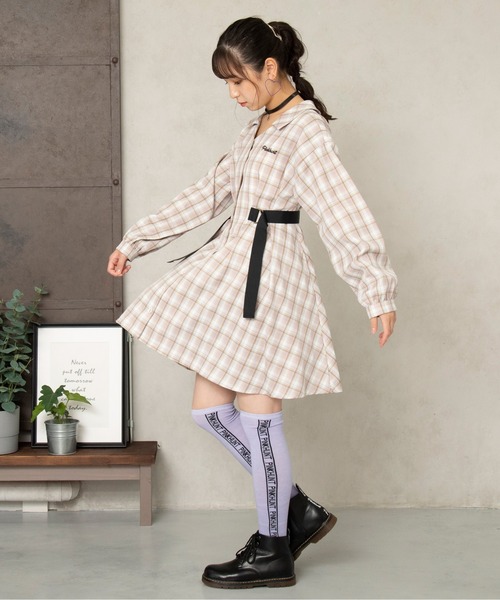 PINKHUNT（ピンクハント）の「PINKHUNT サイドベルトチェックワンピース 5846K（ワンピース・キッズ・パープル/ブラック・130cm/160cm/150cm/140cm/120cm）」の10枚目の写真