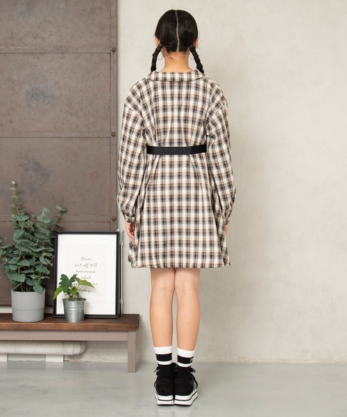 PINKHUNT（ピンクハント）の「PINKHUNT サイドベルトチェックワンピース 5846K（ワンピース・キッズ・パープル/ブラック・130cm/160cm/150cm/140cm/120cm）」の8枚目の写真