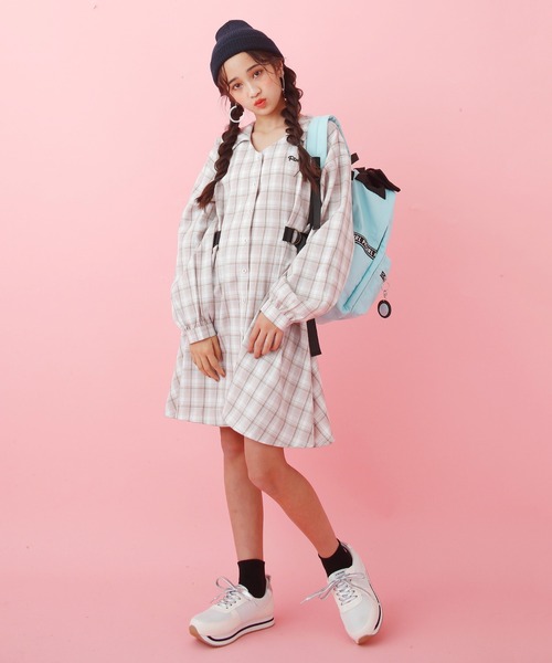 PINKHUNT（ピンクハント）の「PINKHUNT サイドベルトチェックワンピース 5846K（ワンピース・キッズ・パープル/ブラック・130cm/160cm/150cm/140cm/120cm）」の14枚目の写真