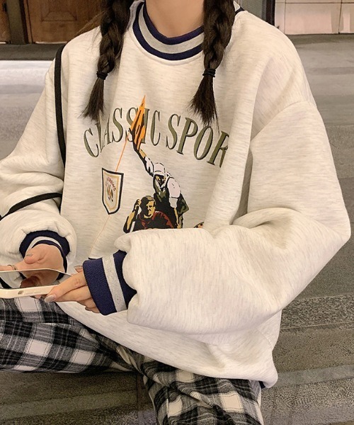 MANGROVE（マングローブ）の「ラインリブGolfロゴプリントルーズトレーナー（スウェット・レディース・ライトグレー・FREE）」の19枚目の写真