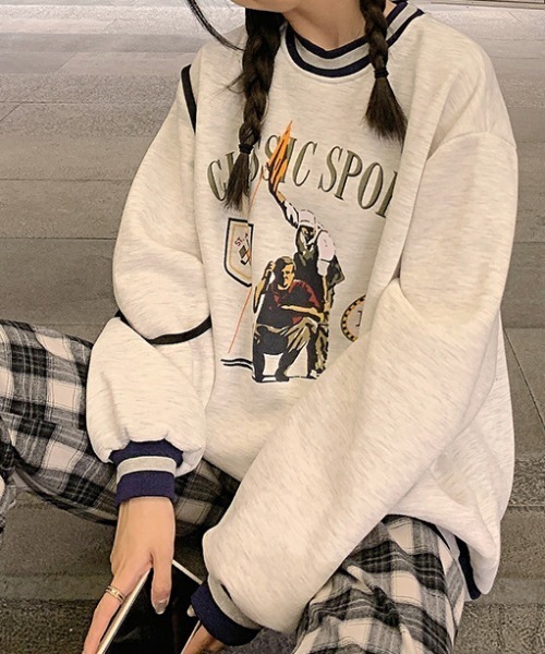 MANGROVE（マングローブ）の「ラインリブGolfロゴプリントルーズトレーナー（スウェット・レディース・ライトグレー・FREE）」の21枚目の写真