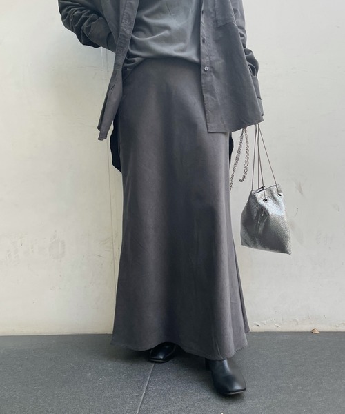 DouDou（ドゥドゥ）の「セットアップコールテンスカート（スカート・レディース・チャコールグレー/ライトグレー/ピンク・38/36）」の2枚目の写真