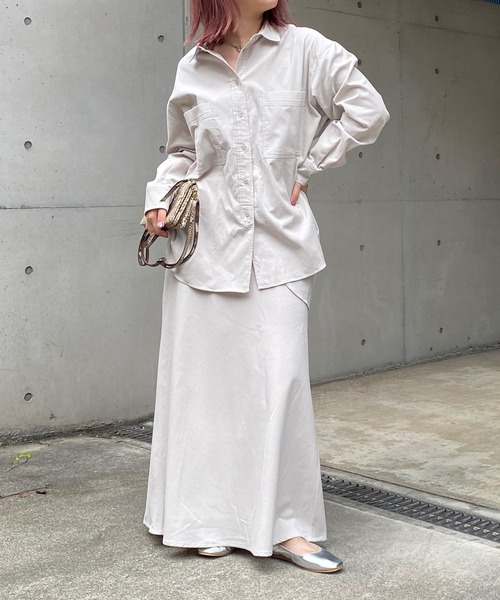 DouDou（ドゥドゥ）の「セットアップコールテンスカート（スカート・レディース・チャコールグレー/ライトグレー/ピンク・38/36）」の18枚目の写真