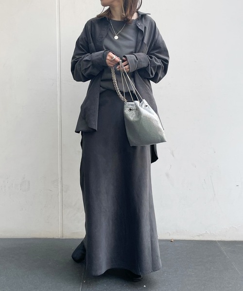 DouDou（ドゥドゥ）の「セットアップコールテンスカート（スカート・レディース・チャコールグレー/ライトグレー/ピンク・38/36）」の6枚目の写真