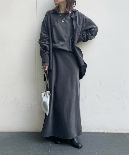 DouDou（ドゥドゥ）の「セットアップコールテンスカート（スカート・レディース・チャコールグレー/ライトグレー/ピンク・38/36）」の7枚目の写真