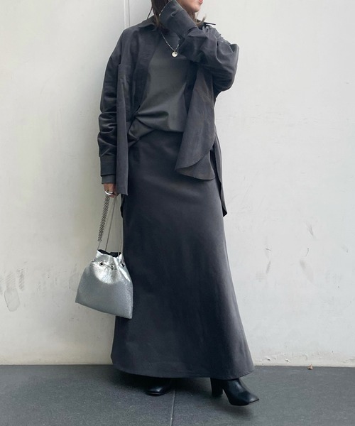 DouDou（ドゥドゥ）の「セットアップコールテンスカート（スカート・レディース・チャコールグレー/ライトグレー/ピンク・38/36）」の9枚目の写真