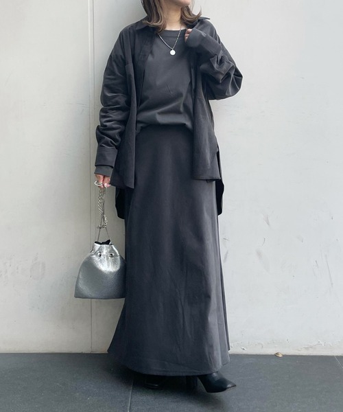 DouDou（ドゥドゥ）の「セットアップコールテンスカート（スカート・レディース・チャコールグレー/ライトグレー/ピンク・38/36）」の10枚目の写真