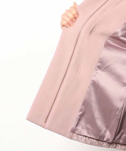 WILLSELECTION（ウィルセレクション）の「ＷパイルレースＭＩＸダッフル（ダッフルコート・レディース・ピンク/ブラウン・MEDIUM/SMALL）」の3枚目の写真